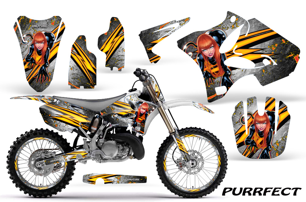 Yamaha YZ125-YZ250 02-12 Graphics Kit Purrfect White NP Rims